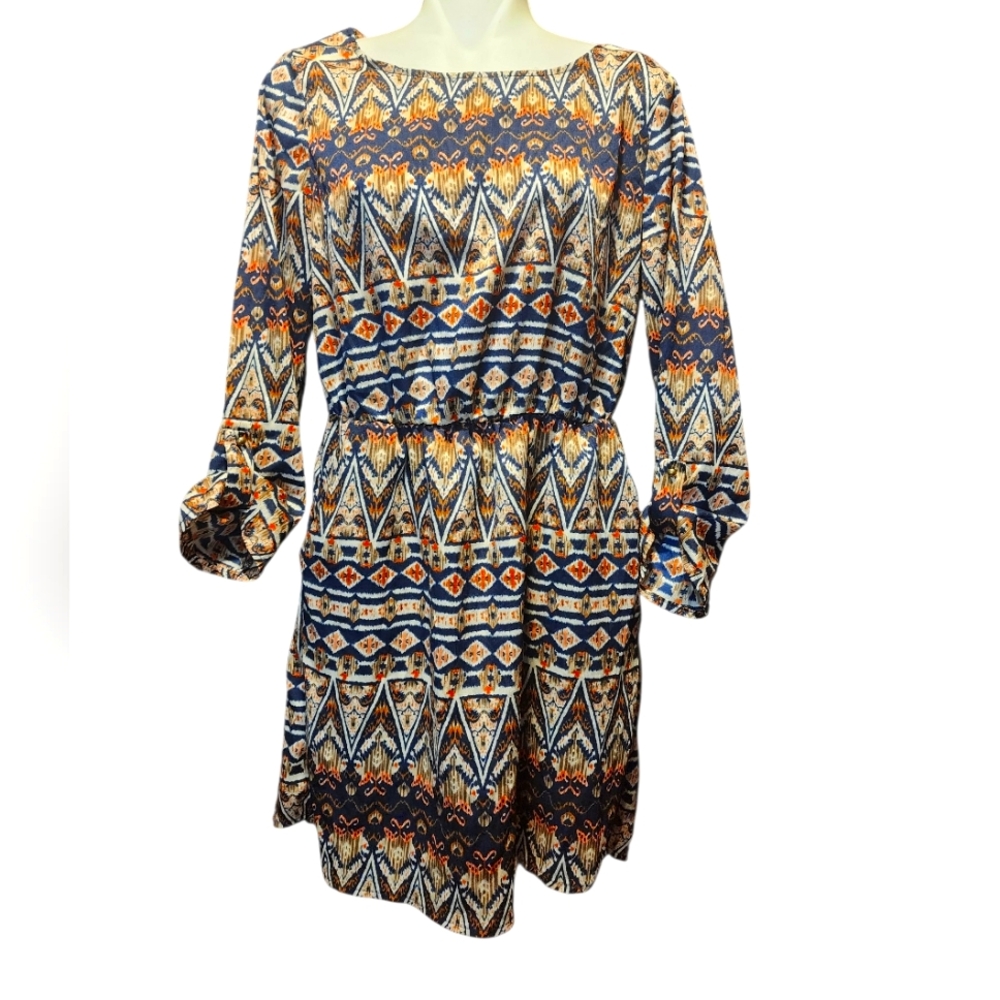Depri Bohemian Dress in Blue and Orange Good Condition